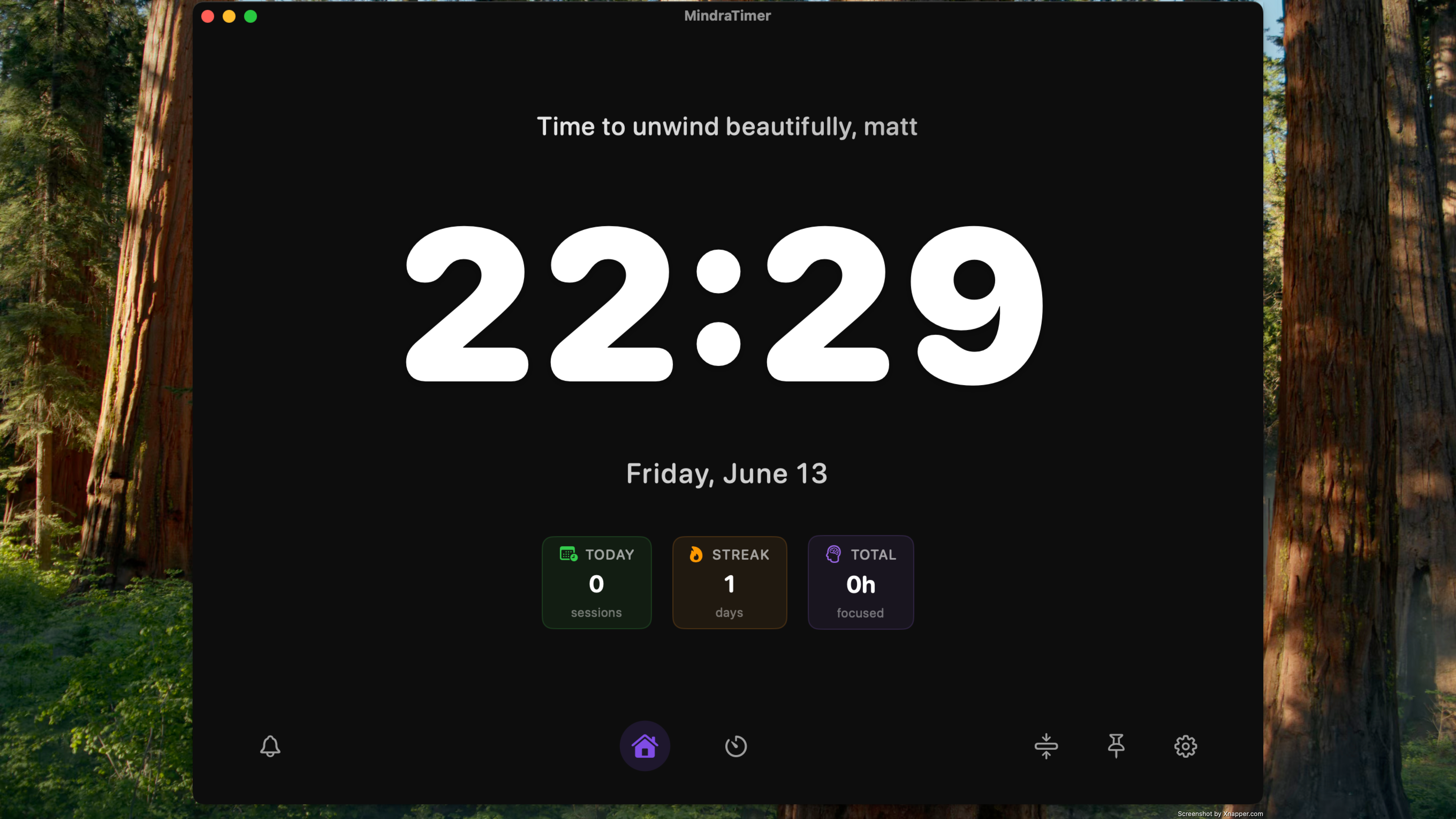 Clean, minimalist timer interface