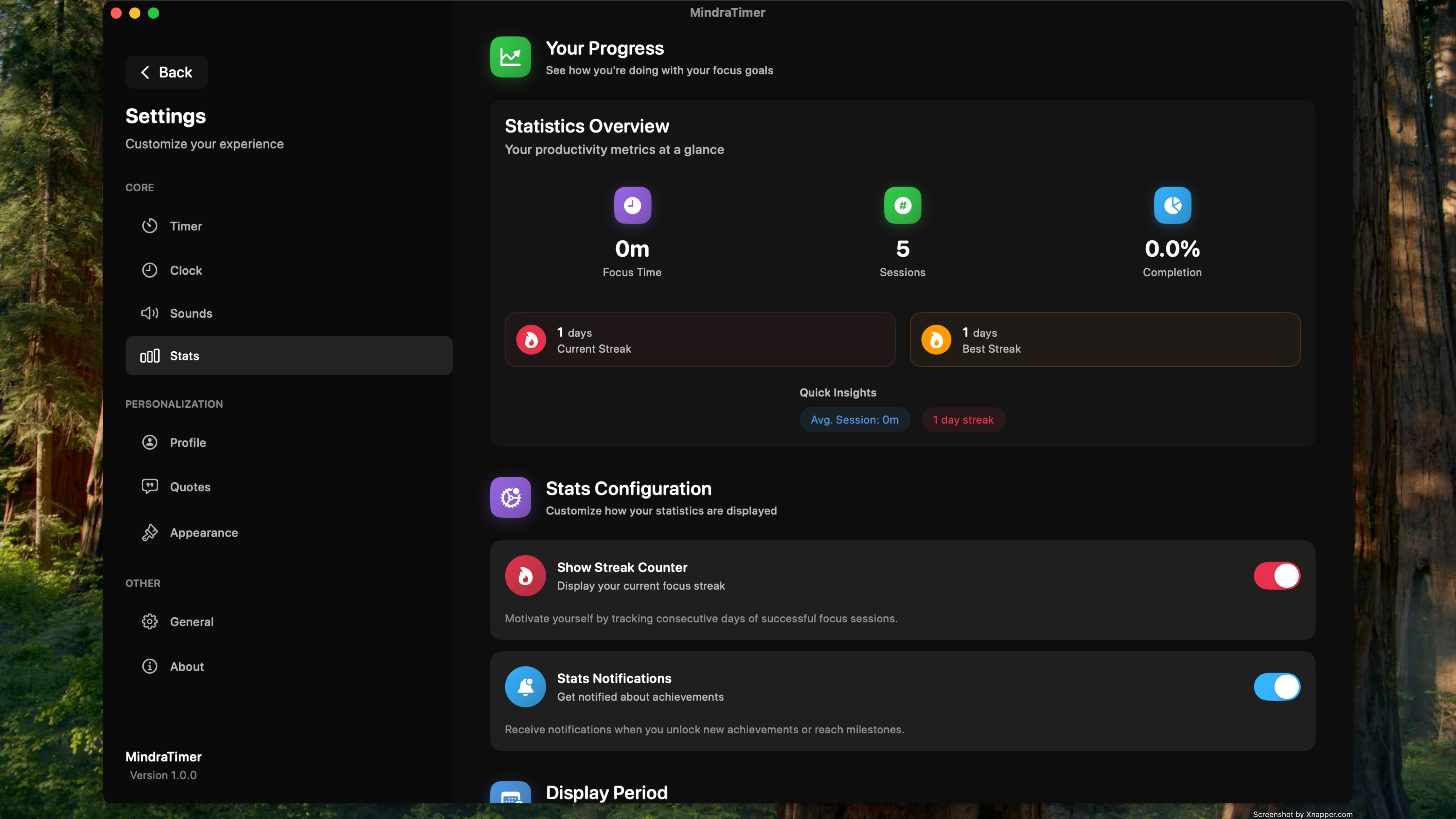 Detailed progress statistics